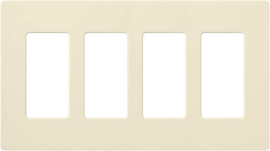 Lutron Claro Wallplate 4 Gang, Almond (CW-4-AL)