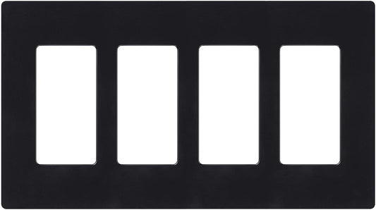 Lutron Claro Wallplate 4 Gang, Black (CW-4-BL)
