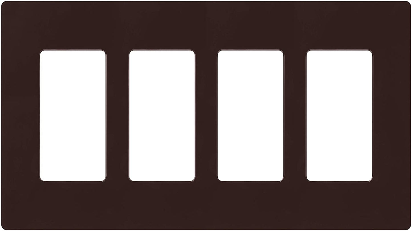 Lutron Claro Wallplate 4 Gang, Brown (CW-4-BR)