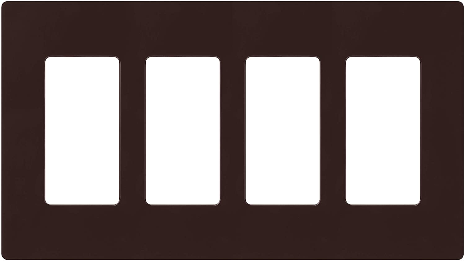 Lutron Claro Wallplate 4 Gang, Brown (CW-4-BR)