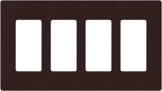 Lutron Claro Wallplate 4 Gang, Brown (CW-4-BR)