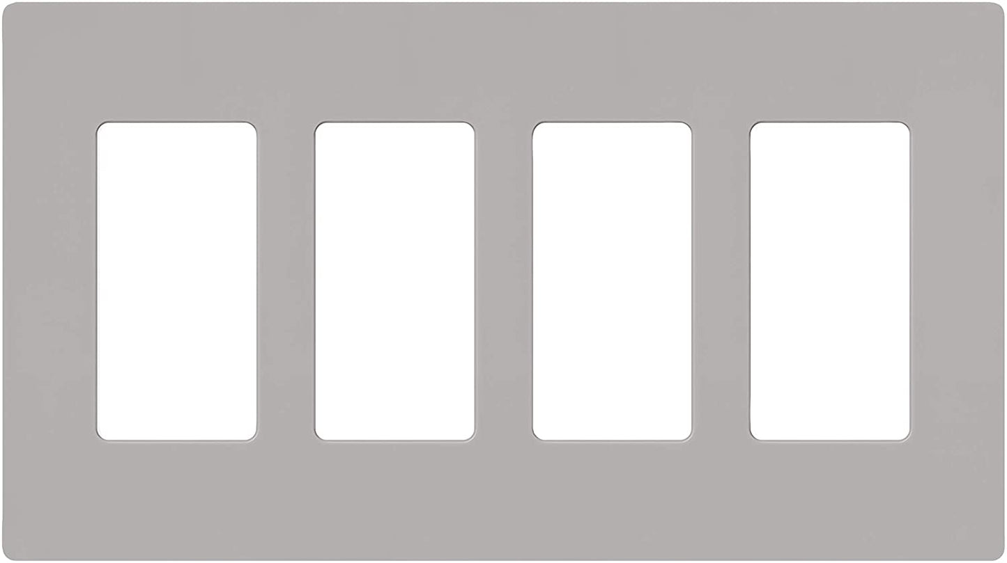 Lutron Claro Wallplate 4 Gang, Gray (CW-4-GR)
