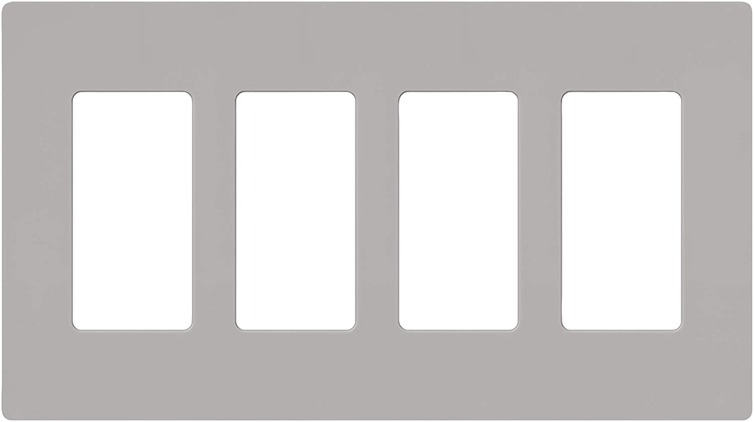 Lutron Claro Wallplate 4 Gang, Gray (CW-4-GR)