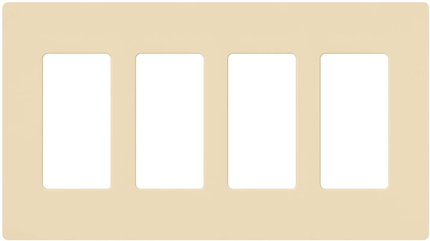 Lutron Claro Wallplate 4 Gang, Ivory (CW-4-IV)