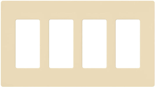 Lutron Claro Wallplate 4 Gang, Ivory (CW-4-IV)