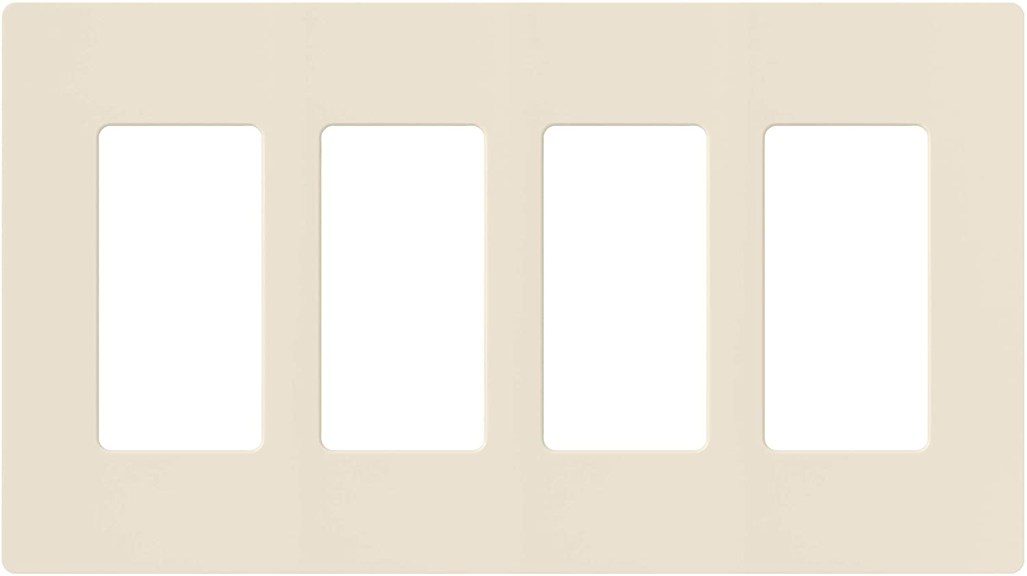 Lutron Claro Wallplate 4 Gang, Light Almond (CW-4-LA)