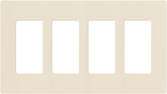 Lutron Claro Wallplate 4 Gang, Light Almond (CW-4-LA)