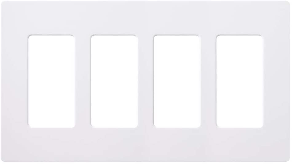 Lutron Claro Wallplate 4 Gang, White (CW-4-WH)
