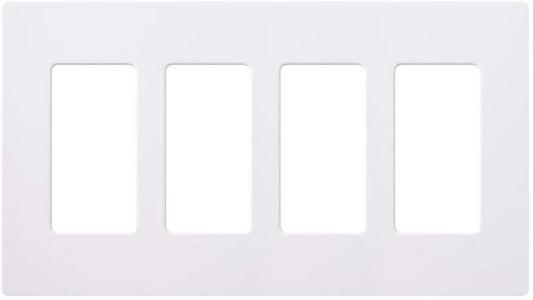 Lutron Claro Wallplate 4 Gang, White, 12 Pack (CW-4-WH-12)