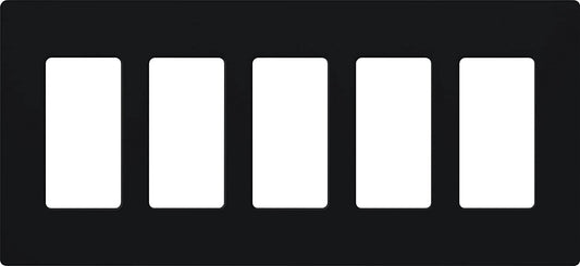 Lutron Claro Wallplate 5 Gang, Black (CW-5-BL)