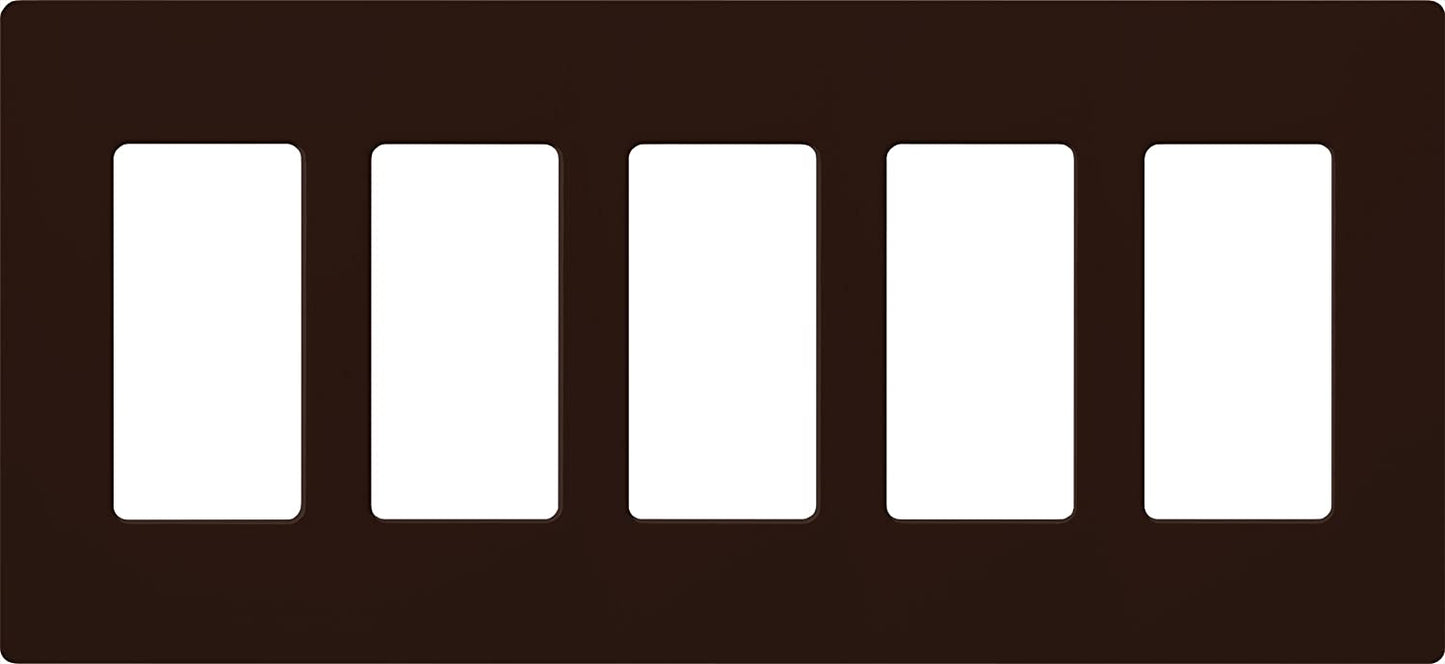 Lutron Claro Wallplate 5 Gang, Brown (CW-5-BR)