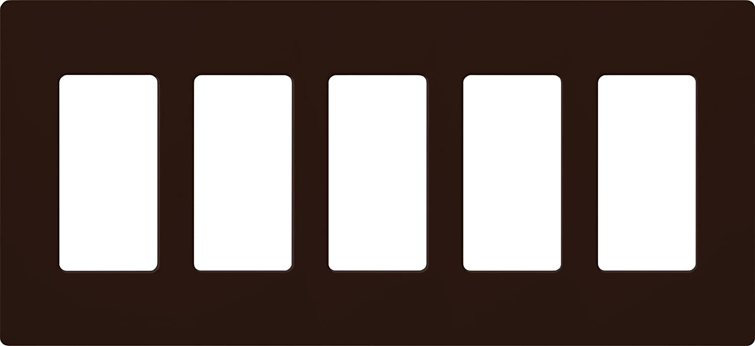 Lutron Claro Wallplate 5 Gang, Brown (CW-5-BR)