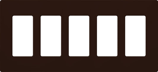 Lutron Claro Wallplate 5 Gang, Brown (CW-5-BR)