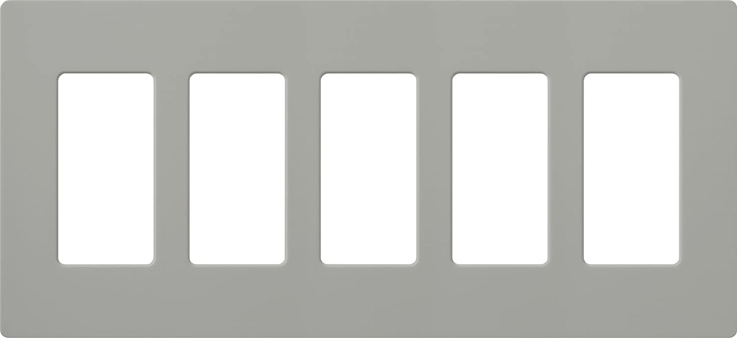 Lutron Claro Wallplate 5 Gang, Gray (CW-5-GR)