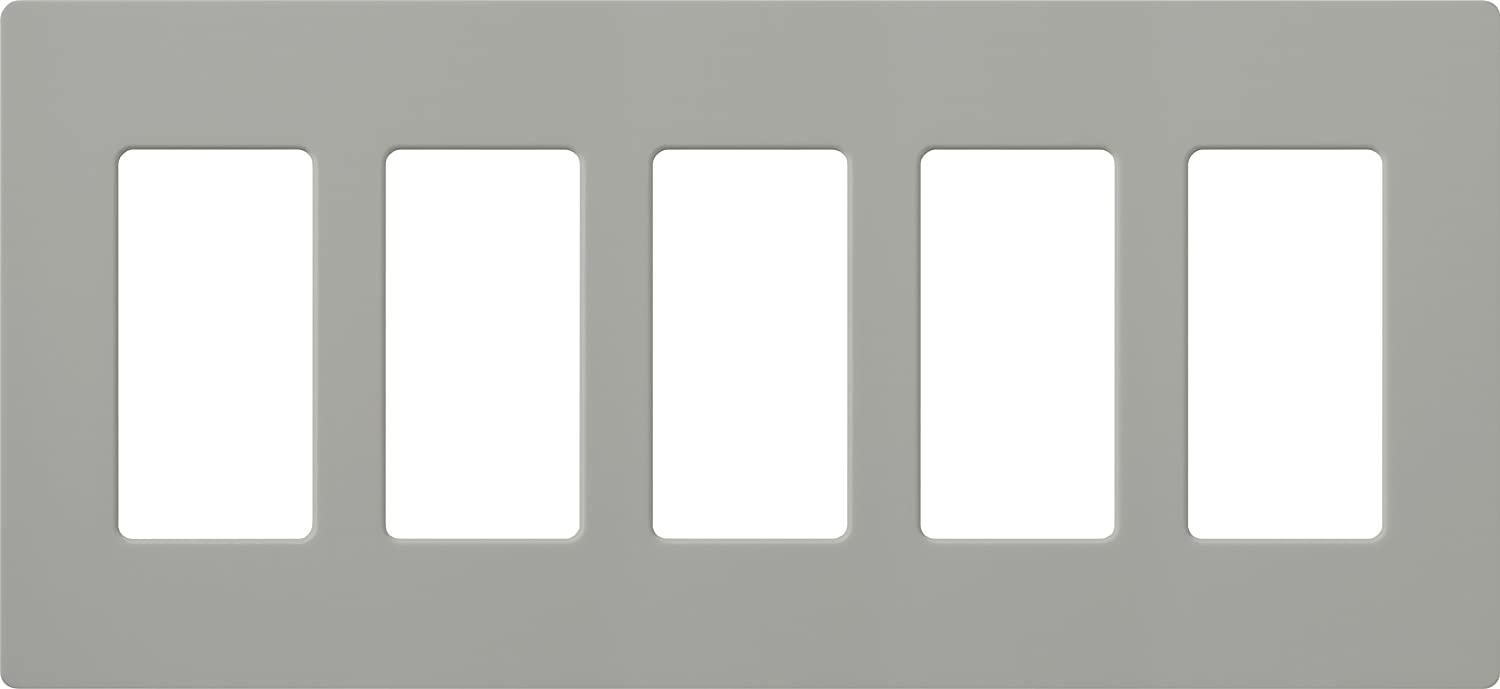 Lutron Claro Wallplate 5 Gang, Gray (CW-5-GR)