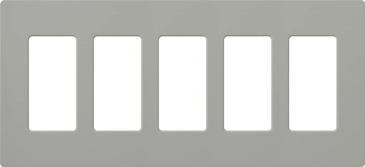 Lutron Claro Wallplate 5 Gang, Gray (CW-5-GR)