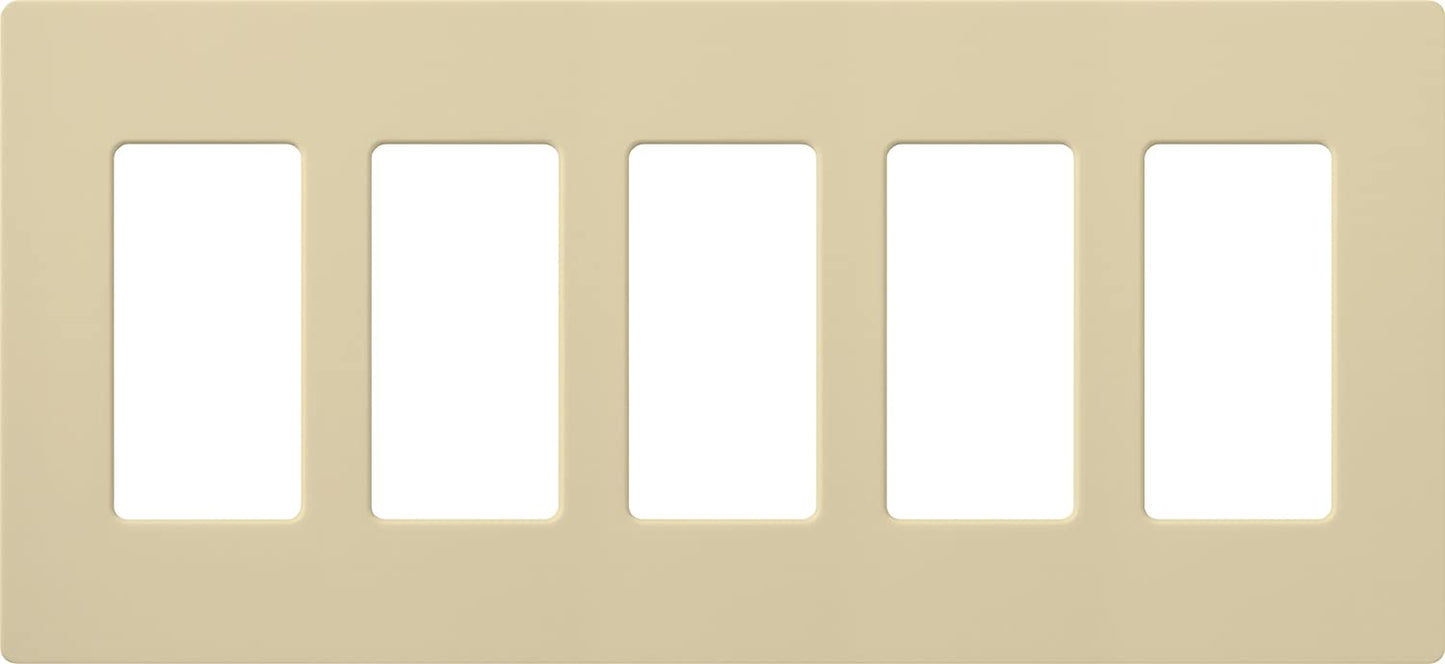 Lutron Claro Wallplate 5 Gang, Ivory (CW-5-IV)