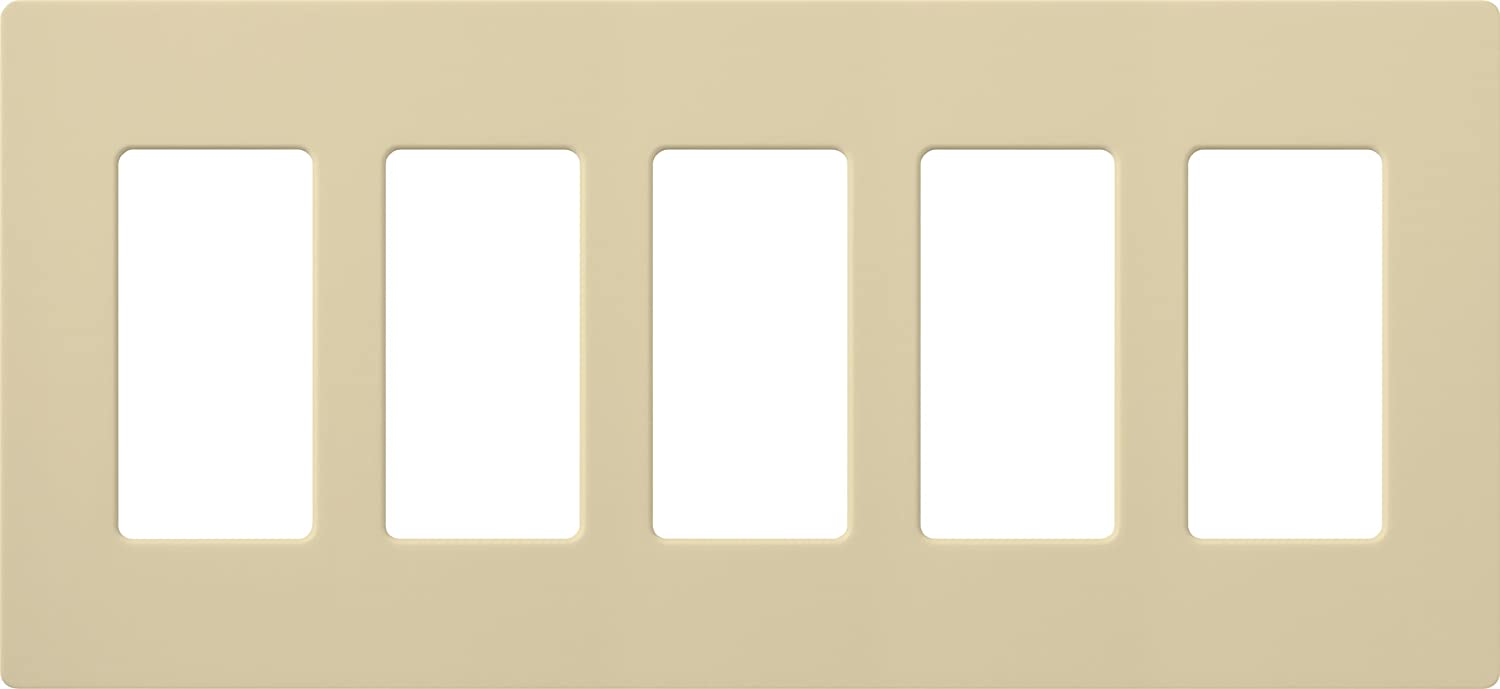 Lutron Claro Wallplate 5 Gang, Ivory (CW-5-IV)