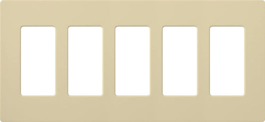 Lutron Claro Wallplate 5 Gang, Ivory (CW-5-IV)
