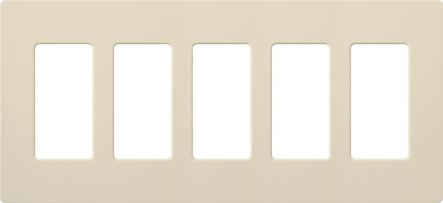 Lutron Claro Wallplate 5 Gang, Light Almond (CW-5-LA)