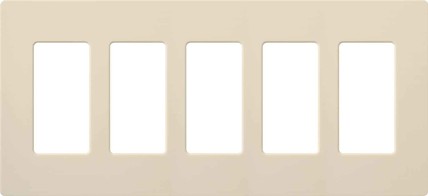Lutron Claro Wallplate 5 Gang, Light Almond (CW-5-LA)