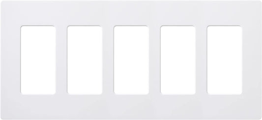 Lutron Claro Wallplate 5 Gang, White (CW-5-WH)