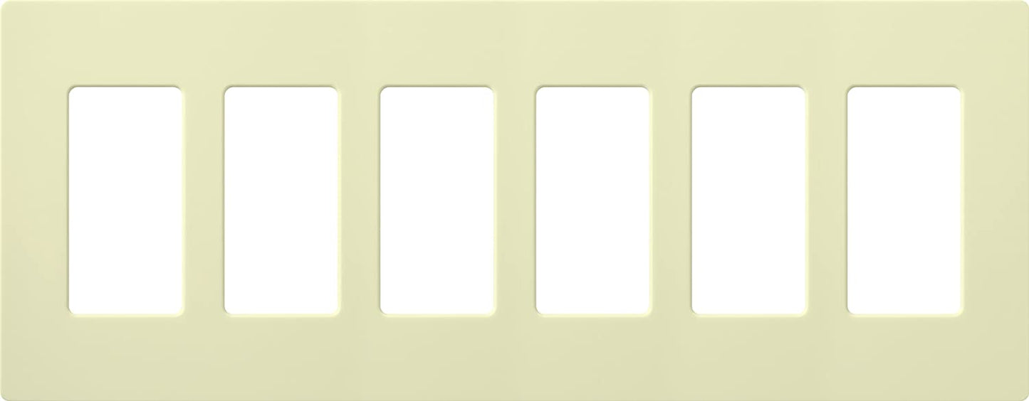 Lutron Claro Wallplate 6 Gang, Almond (CW-6-AL)
