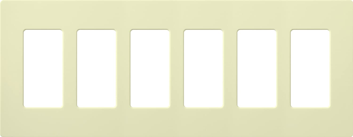Lutron Claro Wallplate 6 Gang, Almond (CW-6-AL)