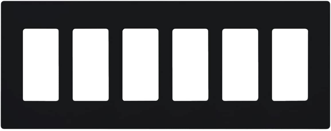 Lutron Claro Wallplate 6 Gang, Black (CW-6-BL)