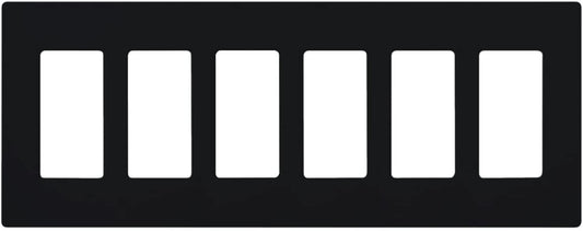 Lutron Claro Wallplate 6 Gang, Black (CW-6-BL)