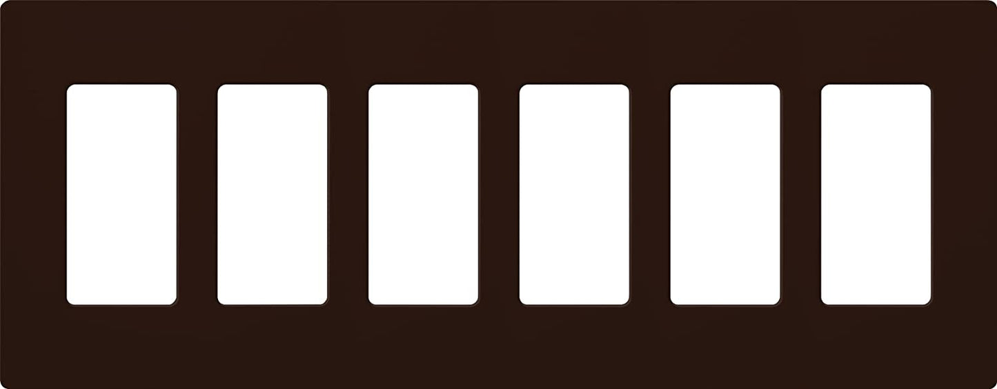 Lutron Claro Wallplate 6 Gang, Brown (CW-6-BR)