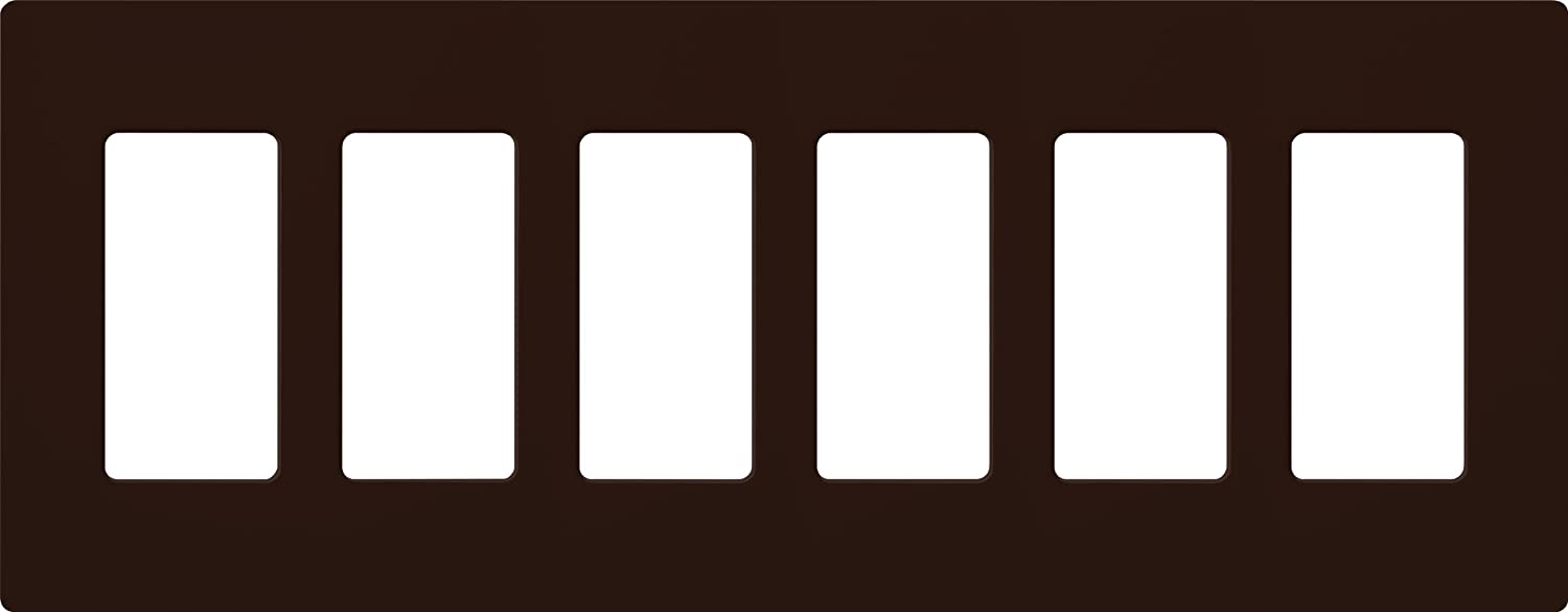 Lutron Claro Wallplate 6 Gang, Brown (CW-6-BR)