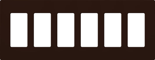 Lutron Claro Wallplate 6 Gang, Brown (CW-6-BR)