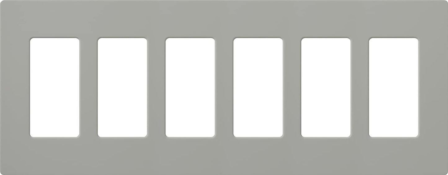 Lutron Claro Wallplate 6 Gang, Gray (CW-6-GR)
