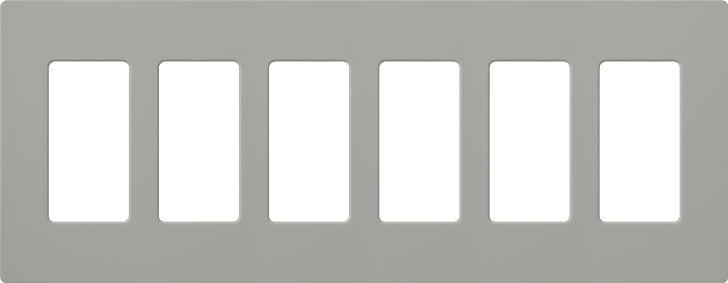 Lutron Claro Wallplate 6 Gang, Gray (CW-6-GR)