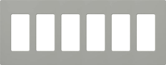 Lutron Claro Wallplate 6 Gang, Gray (CW-6-GR)