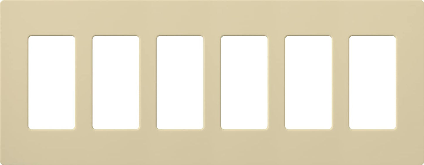 Lutron Claro Wallplate 6 Gang, Ivory (CW-6-IV)