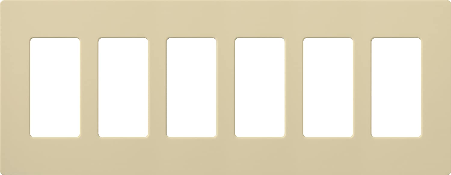 Lutron Claro Wallplate 6 Gang, Ivory (CW-6-IV)