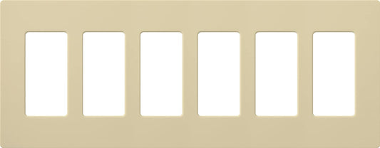 Lutron Claro Wallplate 6 Gang, Ivory (CW-6-IV)