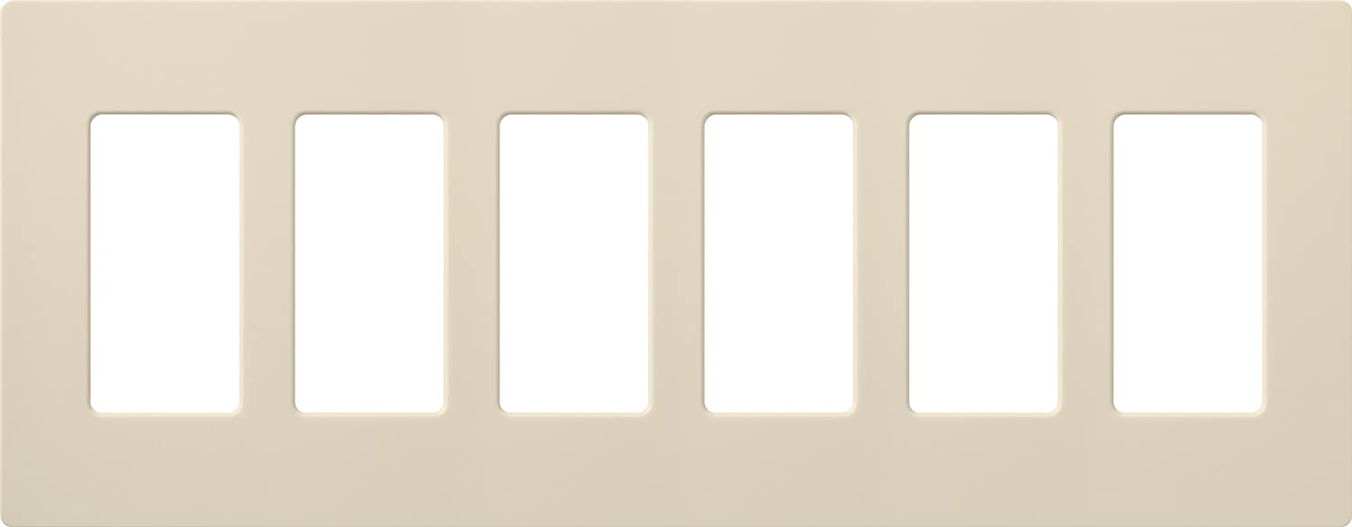 Lutron Claro Wallplate 6 Gang, Light Almond (CW-6-LA)