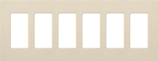 Lutron Claro Wallplate 6 Gang, Light Almond (CW-6-LA)