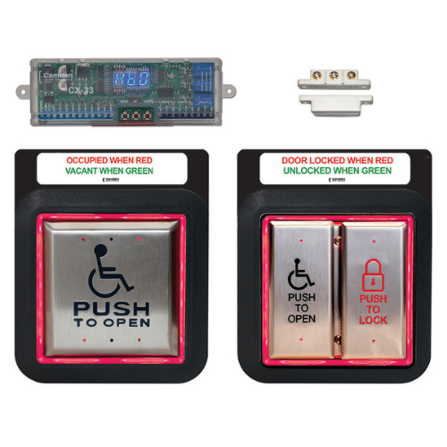 Camden Restroom Control Kit, Flush Mount Illuminated Push Plate System (CX-WC13AXFM)