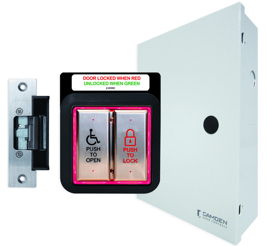 Camden Restroom Control Kit, Flush Mount Illuminated System w/ Power,Encl,Strike (CX-WC13AXFM-PS)