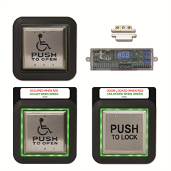 Camden Surface Mount Aura Illuminated Push Plate Switch Restroom Kit (CX-WC13XSM)
