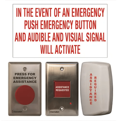 Camden Universal Emergency Call Kit with Button, Sounder, LED Dome Light, Sign (CX-WEC10)
