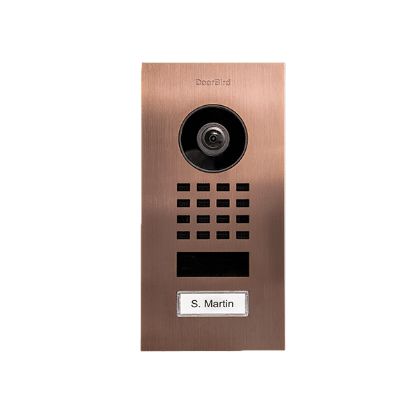 Doorbird Compact IP Video Door Station, Flush Mount, Stainless Steel PVD Bronze (D1101V-FL-PVD)