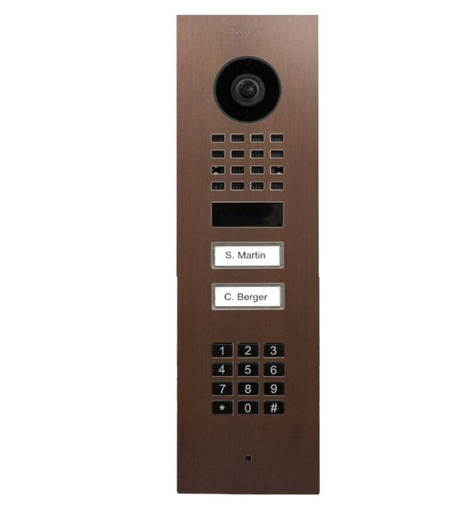 Doorbird IP Video Door Station 2 Unit w/ Keypad, Flush Mount, Architectural Brz (D1102KV-F-ARCHBRNZ)