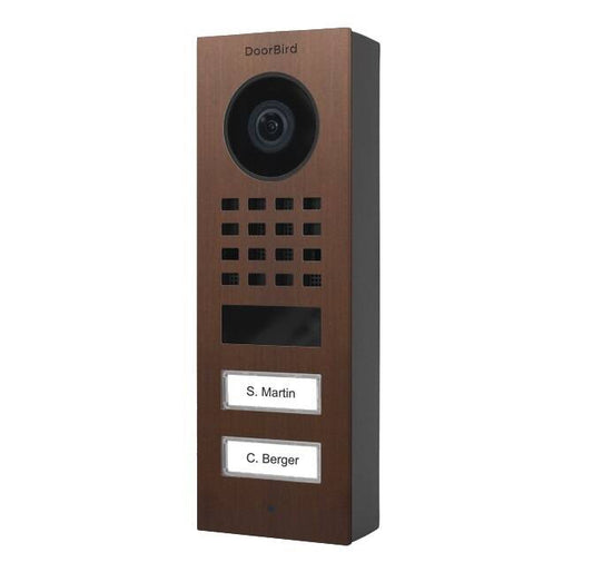 Doorbird IP Video Door Station 2 Unit, Buttons, Surface Mount, Architectural Brz (D1102V-S-ARCHBRNZ)