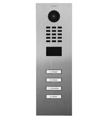 DoorBird IP Video Door Station, 4 Call Buttons, Stainless Steel V2A (D2104V-SSV2A)