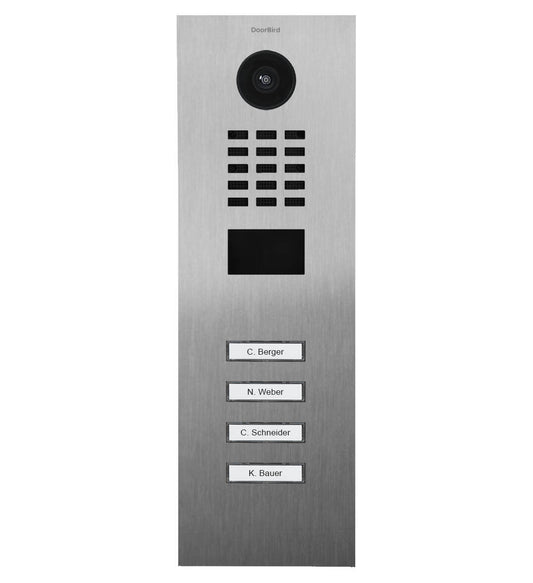DoorBird IP Video Door Station, 4 Call Buttons, Stainless Steel V2A (D2104V-SSV2A)